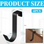 WUSJCOF 4 Piezas Gancho de Puerta Universal Acero Inoxidable Impermeable Colgador de Toallas para Puerta de Vidrio sin Perforar