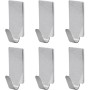 Laluky Pack de 6 ganchos adhesivos, ganchos adhesivos de acero inoxidable, ganchos autoadhesivos de pared, ganchos para