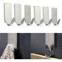 Laluky Pack de 6 ganchos adhesivos, ganchos adhesivos de acero inoxidable, ganchos autoadhesivos de pared, ganchos para