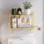 Fnfhsa Estante De Almacenamiento Multifuncional sobre El Inodoro, Estante De Almacenamiento para BañO De 2 Pisos, Estante De