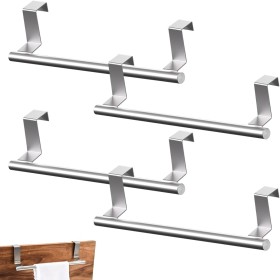 4Piezas Toallero Colgante para Puerta 24cm Toallero para Puertas, Toallero Puerta de Acero Inoxidable, Toallero para Puerta de