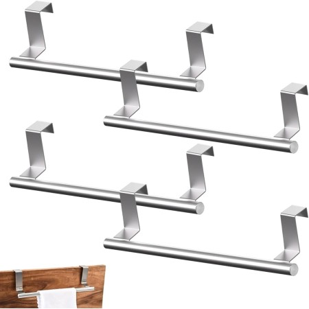 4Piezas Toallero Colgante para Puerta 24cm Toallero para Puertas, Toallero Puerta de Acero Inoxidable, Toallero para Puerta de