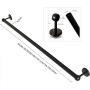 YYLIVING Toallero de Pared Grande, Ideal para baño y Cocina, 100-150 cm (Opcional), Color Negro (tamaño: 80 cm)