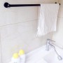 YYLIVING Toallero de Pared Grande, Ideal para baño y Cocina, 100-150 cm (Opcional), Color Negro (tamaño: 80 cm)