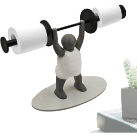 Soporte para toallas de papel con figura de levantamiento de pesas, figura de levantamiento de pesas impresa en 3D, accesorios