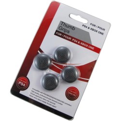 REY 4X Fundas de Goma usables en Mando para DualShock, Joystick para PS4 y Xbox One, en Negro