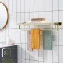 Estantes de toallas de baño multicapa montados en la pared, toalleros para baño con barras de toalla dobles, toallero de acero