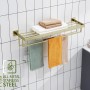 Estantes de toallas de baño multicapa montados en la pared, toalleros para baño con barras de toalla dobles, toallero de acero