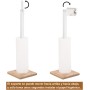 Portarrollos Papel Higiénico de Pie de Bambú y Madera con Soporte para Rollos de Repuesto, Soporte Papel Higienico sin Taladro,