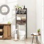 Portarrollos Papel Higiénico de Pie de Bambú y Madera con Soporte para Rollos de Repuesto, Soporte Papel Higienico sin Taladro,