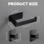 Portarrollos Baño para Papel Higiénico, Portarrollo para Papel Higiénico Autoadhesivo Porta Rollo sin Taladro con 2 Ganchos,