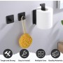 Portarrollos Baño para Papel Higiénico, Portarrollo para Papel Higiénico Autoadhesivo Porta Rollo sin Taladro con 2 Ganchos,