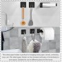 Portarrollos Baño para Papel Higiénico, Portarrollo para Papel Higiénico Autoadhesivo Porta Rollo sin Taladro con 2 Ganchos,