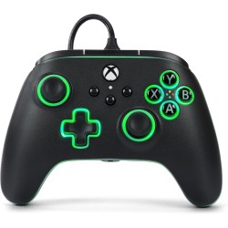 Mando con cable PowerA Advantage Plus para Xbox Series X|S - Negro, con licencia oficial, controles analógicos de altura