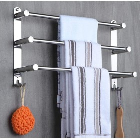 Toallero de acero inoxidable, soporte de almacenamiento doble montado en la pared para baño, cocina y hotel, toallero