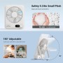 WHATOOK Mini USB Silent Table Fan: 100 Speeds and 2000mAh Battery, Portable Small Folding Desk Fan with LED Display for Office,