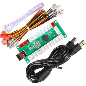 EG STARTS Zero-Delay USB Encoder to PC LED Joystick Set Compatible with LED Arcade Joystick DIY Kit Controller Part Mame Games