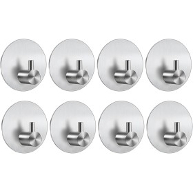 Feligio Ganchos Adhesivos para Pared Plata, Colgadores Adhesivos Resistentes y Anticorrosión, Colgador Toalla y Perchas