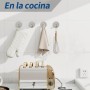 Feligio Ganchos Adhesivos para Pared Plata, Colgadores Adhesivos Resistentes y Anticorrosión, Colgador Toalla y Perchas