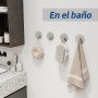 Feligio Ganchos Adhesivos para Pared Plata, Colgadores Adhesivos Resistentes y Anticorrosión, Colgador Toalla y Perchas