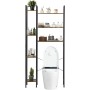 ZZINOKE Estanteria Baño Encima WC, Divisiones Ajustables, Estantería Baño Multifuncional con Tapete Antideslizante, Estilo