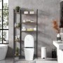 ZZINOKE Estanteria Baño Encima WC, Divisiones Ajustables, Estantería Baño Multifuncional con Tapete Antideslizante, Estilo