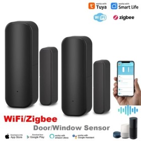 Tuya WiFi o Zigbee Sensor de puerta y ventana batería sistema de alarm