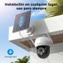 Codnida 2K Cámara Vigilancia WiFi Exterior Batería con Placa Solar,PTZ 360° Cámara Seguridad sin Cable,Detección de Movimiento