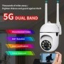 Cámara de videovigilancia 5G con Wifi, videocámara de 5MP, CCTV, PTZ, 