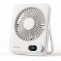 WHATOOK Mini USB Silent Table Fan: 100 Speeds and 2000mAh Battery, Portable Small Folding Desk Fan with LED Display for Office,