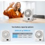 WHATOOK Mini USB Silent Table Fan: 100 Speeds and 2000mAh Battery, Portable Small Folding Desk Fan with LED Display for Office,