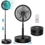 Oscillating Quiet Portable Standing Fan with Remote, 9" Foldable 7200mAh Rechargeable Battery USB C Fans, Height Adjustable