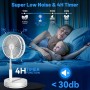 Oscillating Quiet Portable Standing Fan with Remote, 9" Foldable 7200mAh Rechargeable Battery USB C Fans, Height Adjustable