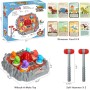 Yerloa Whack Stop Game, Mini Electronic Arcade Game for 3 4 5 6 7 8 Year Old Girls, Educational Interactive Toy with 2 Hammers,