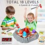 Yerloa Whack Stop Game, Mini Electronic Arcade Game for 3 4 5 6 7 8 Year Old Girls, Educational Interactive Toy with 2 Hammers,