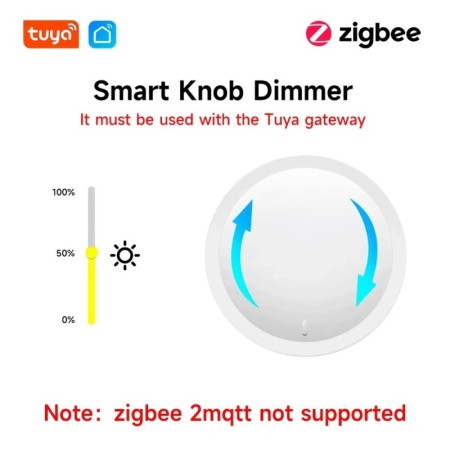Interruptor de perilla inteligente Tuya ZigBee, atenuador giratorio in