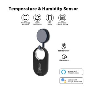 Tuya Zigbee-Sensor de temperatura y humedad colgante, termómetro de vi