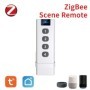 TUYA ZigBee casa inteligente interruptor de escena inalámbrico 4 entra