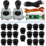 SJ@JX Arcade Game 2 Player Controller DIY Kit Buttons Cherry MX Mechanical Keyboard Black Switch Matt Frosted 8 Way Fighting