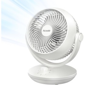 Acoolir Ventilador de Mesa, 24dB Ventilador Silencioso para Dormir, Doble Oscilación 70° Horizontal & 100° Vertical, 3