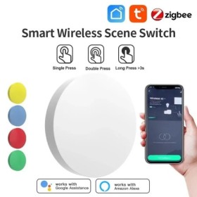 Interruptor de botón de escena inalámbrico inteligente Tuya Zigbee, co
