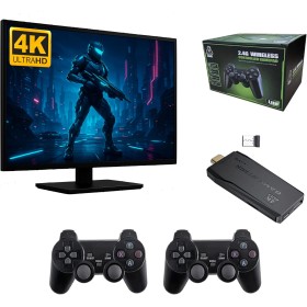 Consola de juegos retro MT8 con 40000 juegos clásicos. Game stick lite 4K con salida HDMI y tarjeta microSD 64GB. Game stick