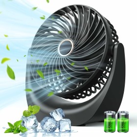 USB fan, portable fan, mini silent fan, five speed adjustable wind speed, 360° adjustable angle, 4000 mAh rechargeable battery,