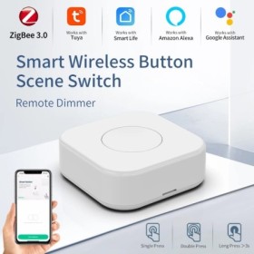 ZigBee-interruptor inalámbrico Tuya con botón inteligente, compatible 