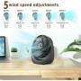 USB fan, portable fan, mini silent fan, five speed adjustable wind speed, 360° adjustable angle, 4000 mAh rechargeable battery,