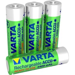 VARTA Pilas AA, recargables, paquete de 4, Recharge Accu Power, batería recargable, 2400 mAh Ni-MH, sin efecto memoria,