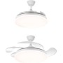 JARDIN202 - LED Ceiling Fan with 4 Blades 3500-4000-6500K Timer, 6 Speeds, Retractable Blades | Rate (White)