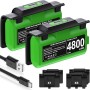 HELLCOOL Play y Kit de Carga USB Bateria para Mando Xbox One/Xbox Series, 2X4800mWh Bateria Compatible con la Mando Xbox One
