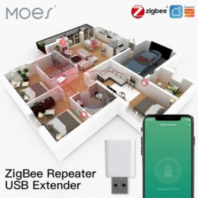 MOES-amplificador repetidor de señal Tuya ZigBee, extensor USB para di
