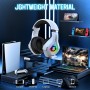Auriculares Gaming con Micrófono Suave, Sonido Surround Claro, Auriculares Ajustables Ligeros y Cómodos, Auriculares para PS5